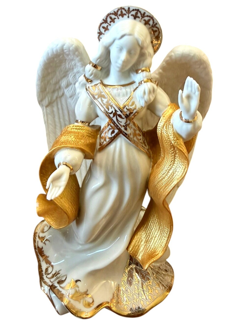 Lenox First Blessing Nativity Angel of Peace 24K Gold Porcelain 8.5"
